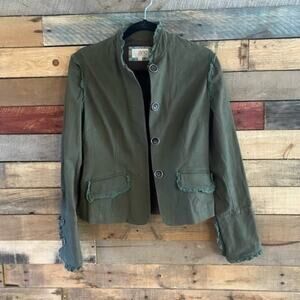 Zinc‎ Olive Military Style Jacket Size Medium